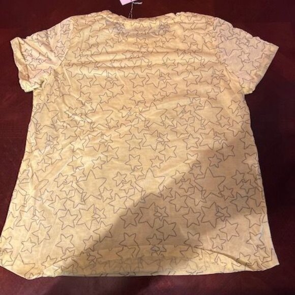 Ellison Womens Yellow Star Print Tee  Polyester/Rayon - Picture 6 of 7